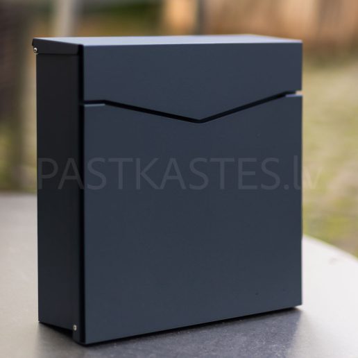 Smilšu antracīta krāsas āra pastkastīte mājai LB51, skats no sāna
